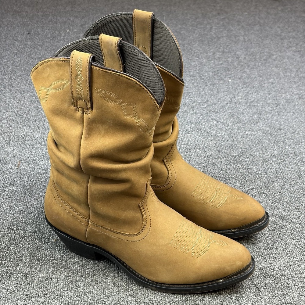 Shyanne Cowboy Shy Slouch Womens Sz 10 Western 1131BR Cowgirl Tan Leather Boots